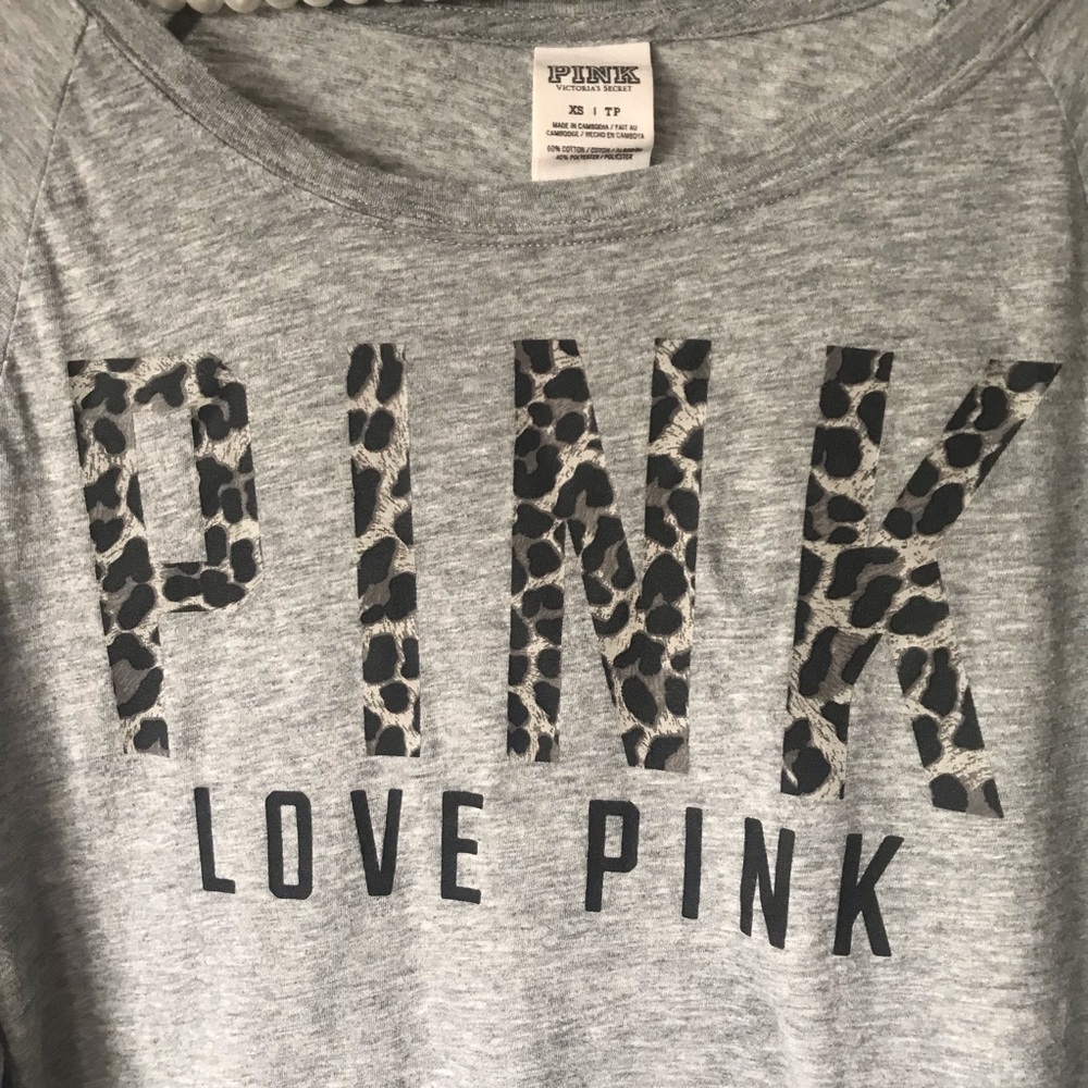 PINK Victoria’s Secret Leopard Print Letter Top - Picture 7 of 8